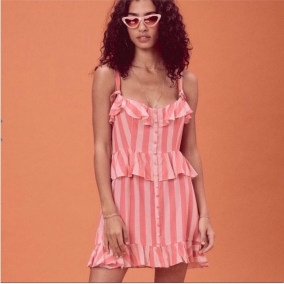 For Love And Lemons Dresses & Skirts - For Love and Lemons Tahiti Dress pink stripe